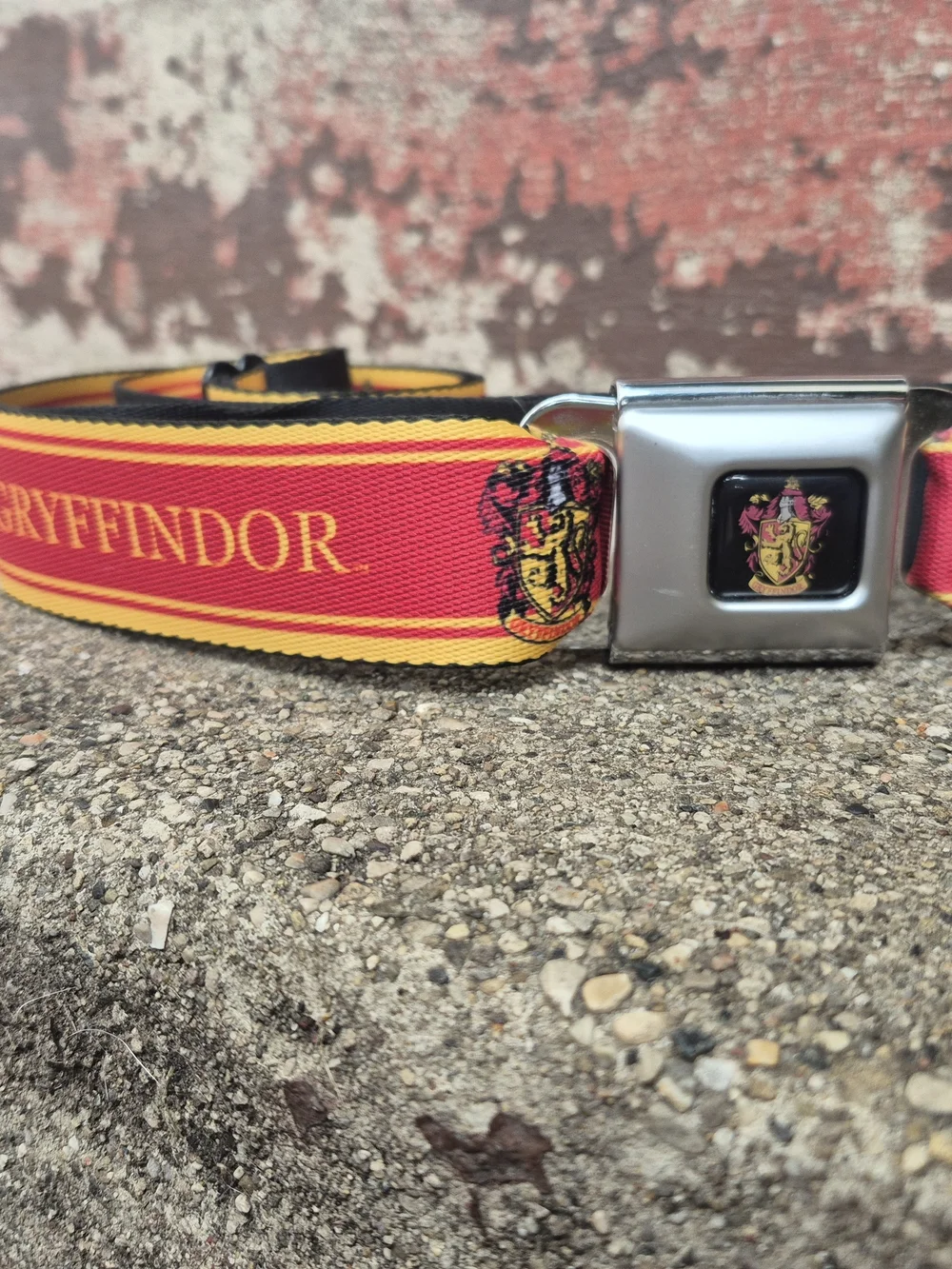 Red & Gold Luggage Strap with Metal Buckle